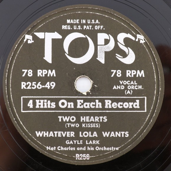 Gayle Lark/Nat Charles Two Hearts (Two Kisses)/Cherry Pink 78 rpm Record R256-49 - Picture 1 of 12